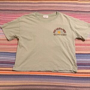 Urban Nation Stay Wild & Free Desert Vibes Sage Green Graphic Tee XS UNW-STAY